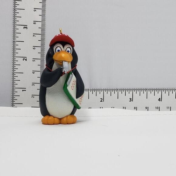 1993 Hallmark Coach Penguin Handcrafted Keepsake Holiday Christmas Ornament. - Picture 4 of 4